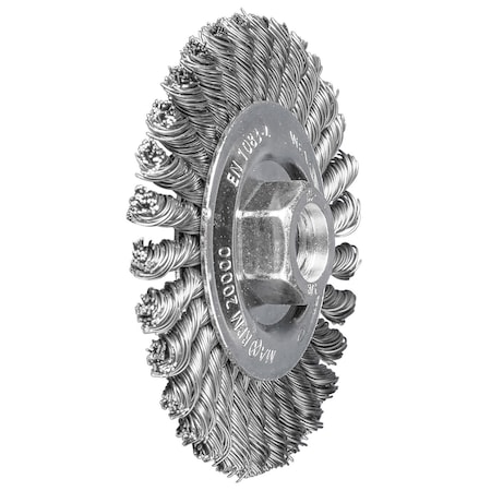 Pferd 4'' Psf Stringer Bead Knot Wheel .020 Cs Wire, 5/8-11 Thread 763940